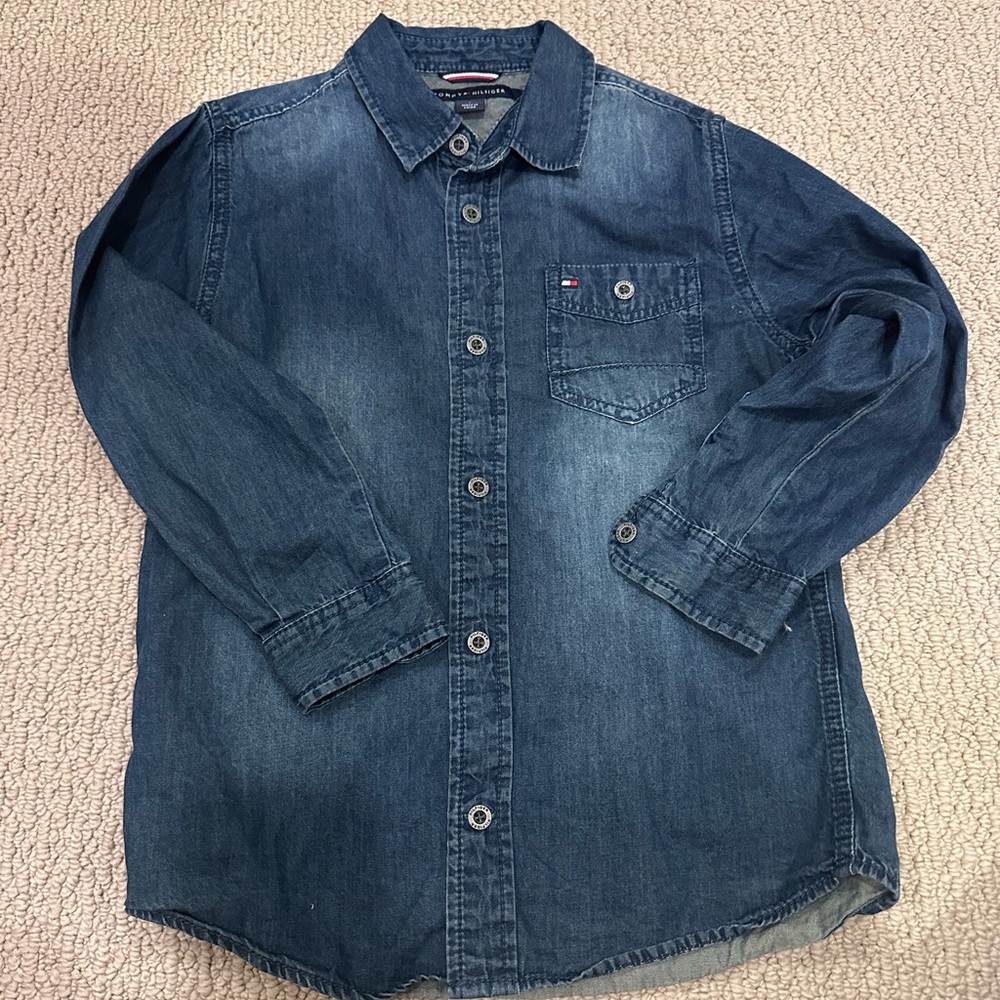 5T Tommy Hilfiger button down jean shirt